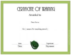 Free Certificate of Training Template - Customizable