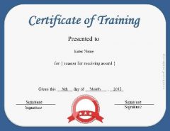 Free Certificate of Training Template - Customizable