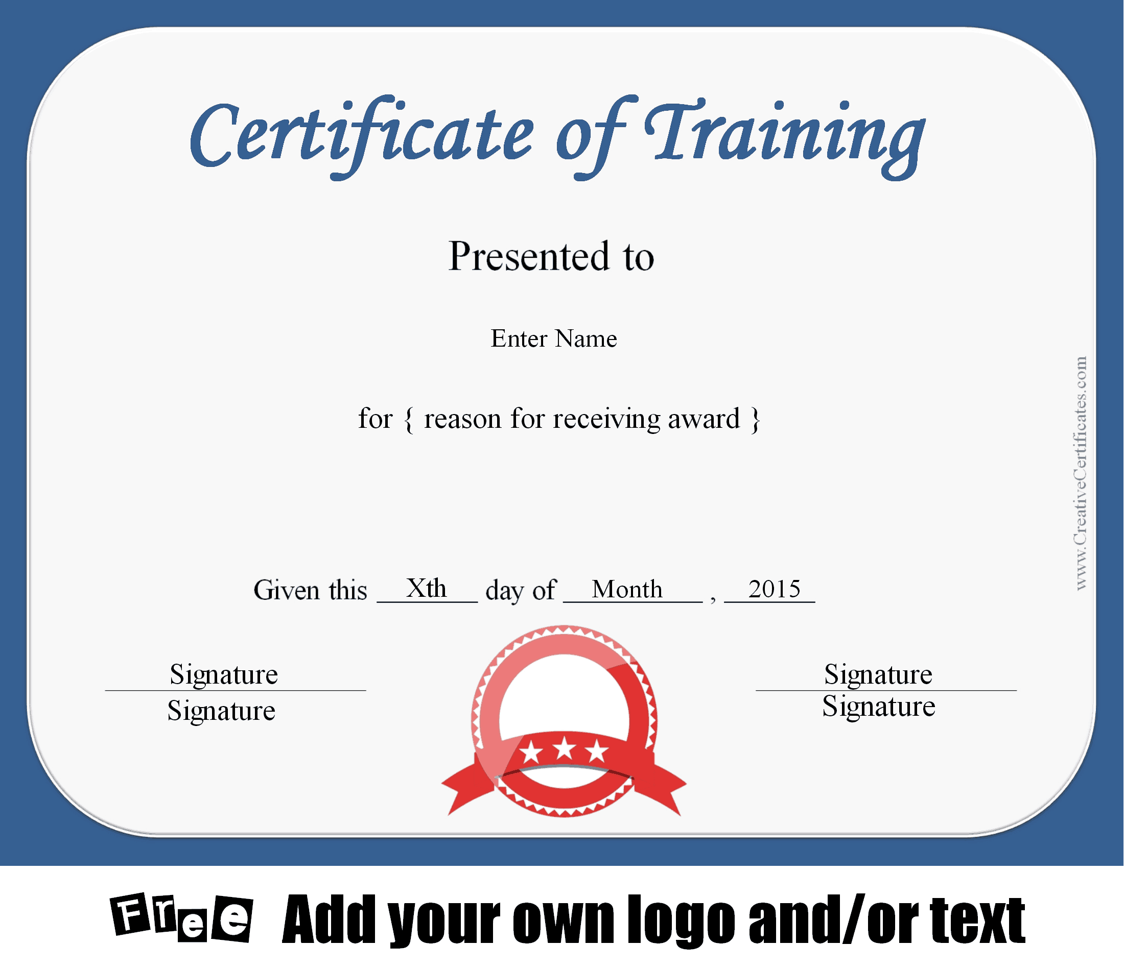 training certificate template word free download