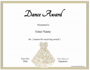 Free Dance Certificate Template - Customizable and Printable