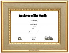 Free Custom Employee of the Month Certificate