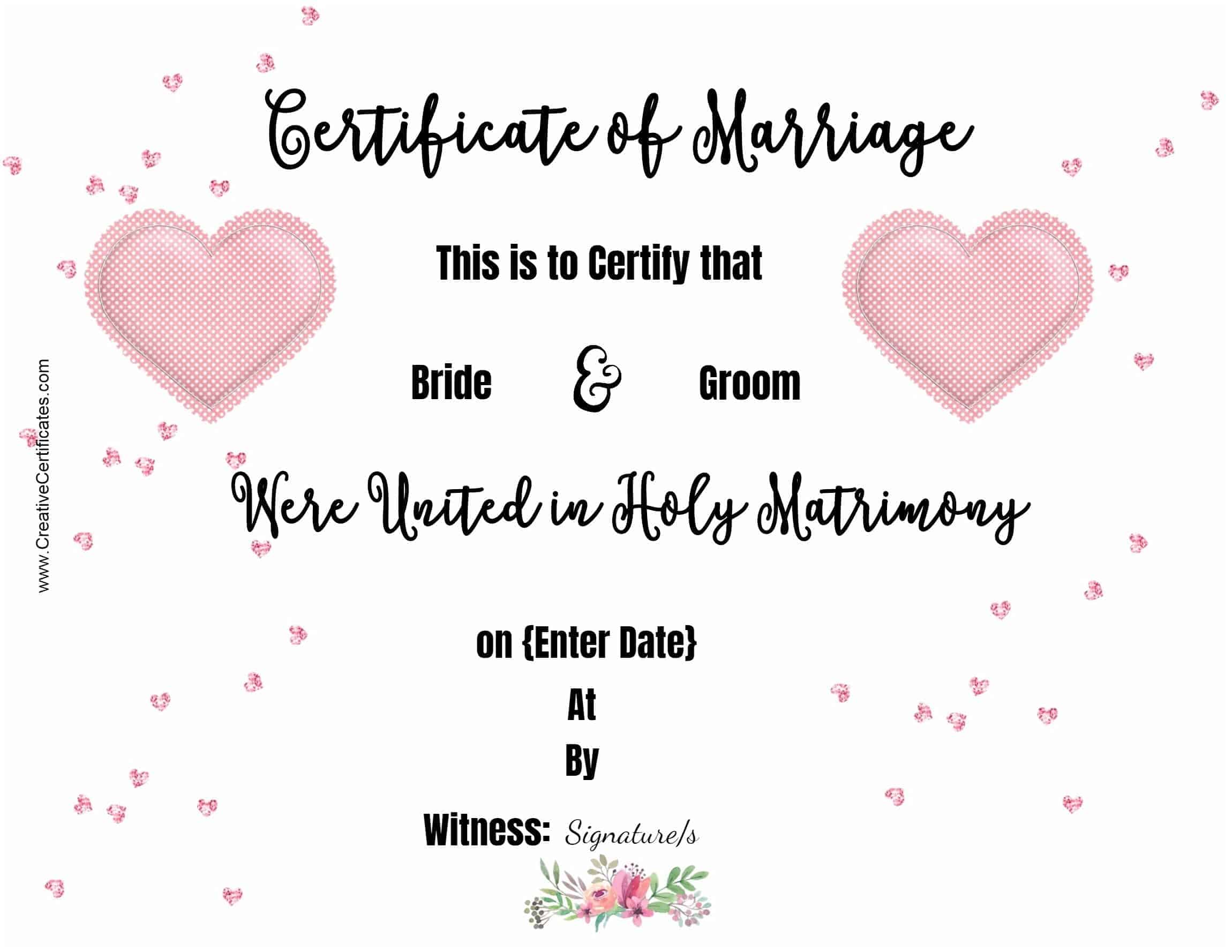 Free Marriage Certificate Template Customize Online then Print
