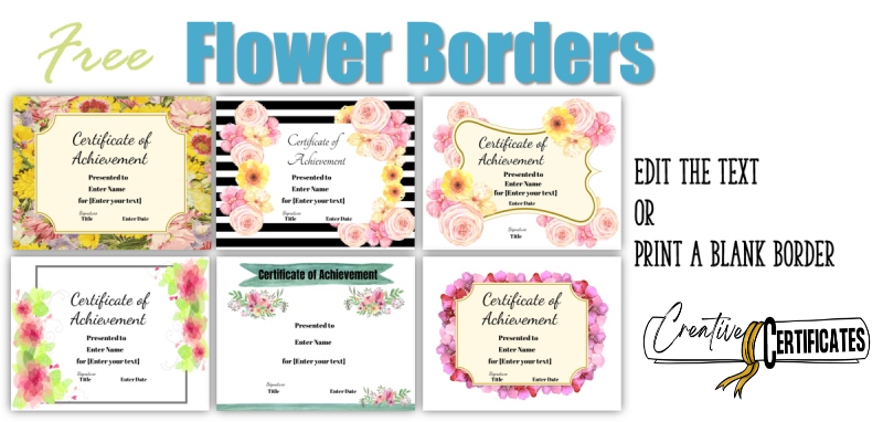 free vintage flower borders