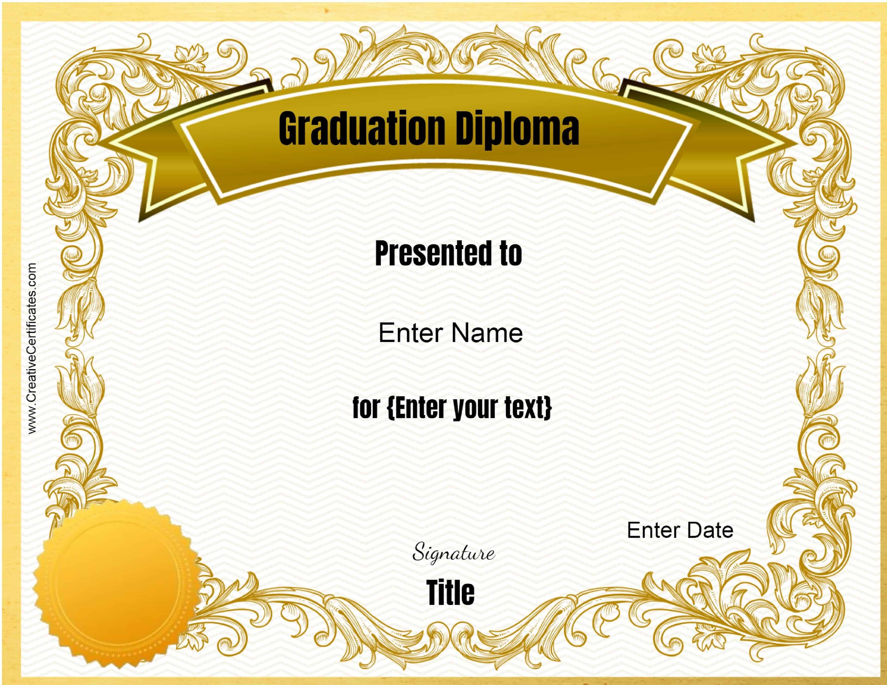 Diploma Printable Free Printable Templates