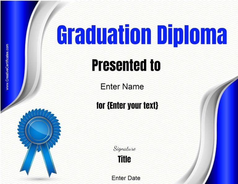 Free Customizable & Printable Diploma Template