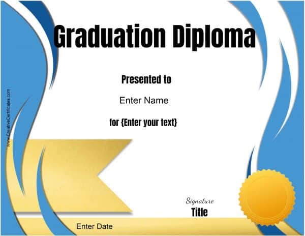 Free Customizable & Printable Diploma Template