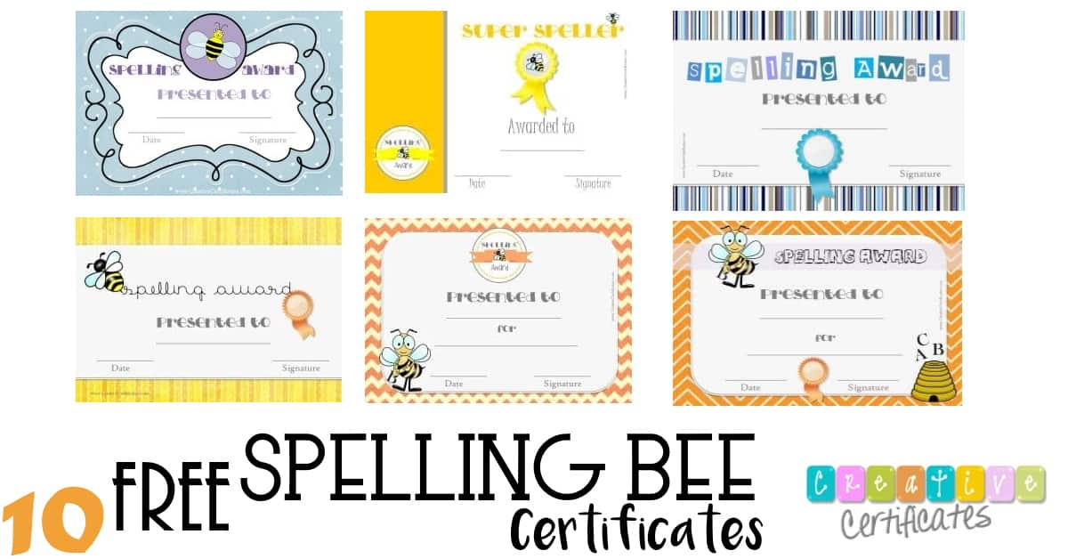 FREE Spelling Bee Certificate Templates - Customize Online