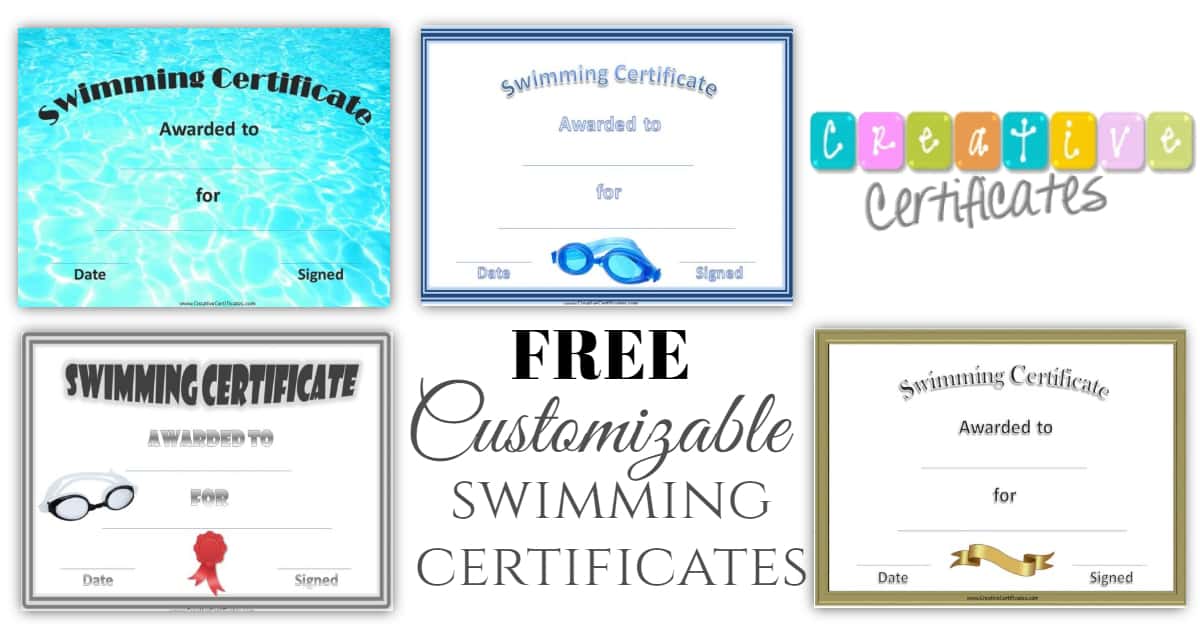 FREE Swimming Certificate Templates | Customize Online