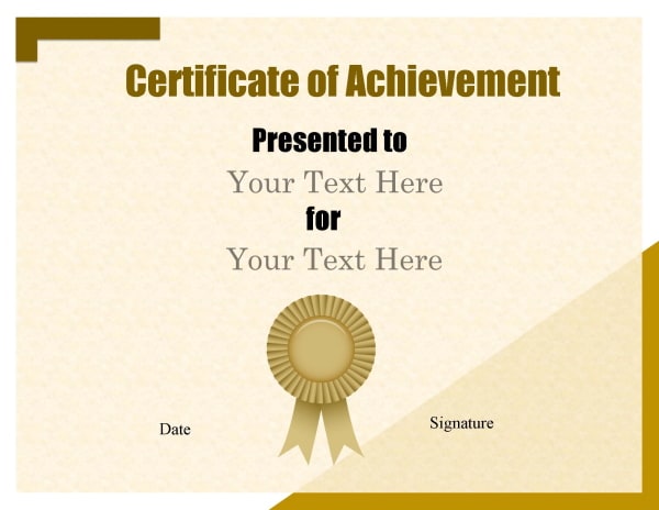 Free achievement certificates