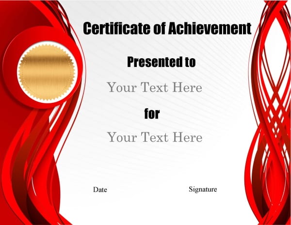 Free Customizable Certificate of Achievement | Editable & Printable
