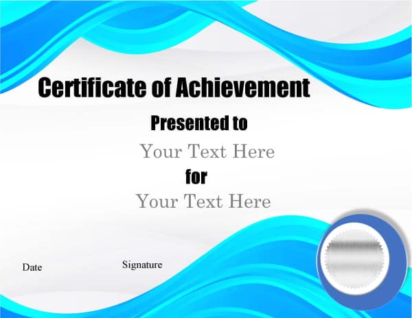 Achievement award template