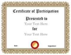 FREE Editable Certificate of Participation Template