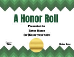 FREE Honor Roll Certificate Templates - Customize Online