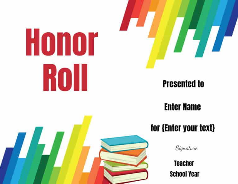 FREE Honor Roll Certificate Templates - Customize Online