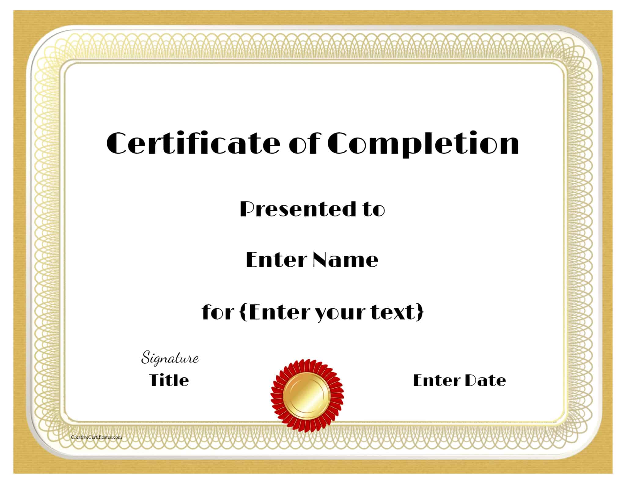 Free Certificate of Completion | Customize Online