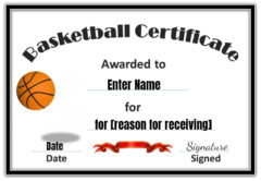 Free Editable & Printable Basketball Certificate Templates