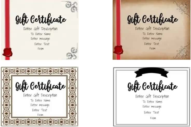 Gift Certificate Template - Blue Border Download Fillable PDF |  Templateroller